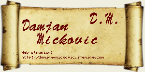 Damjan Micković vizit kartica